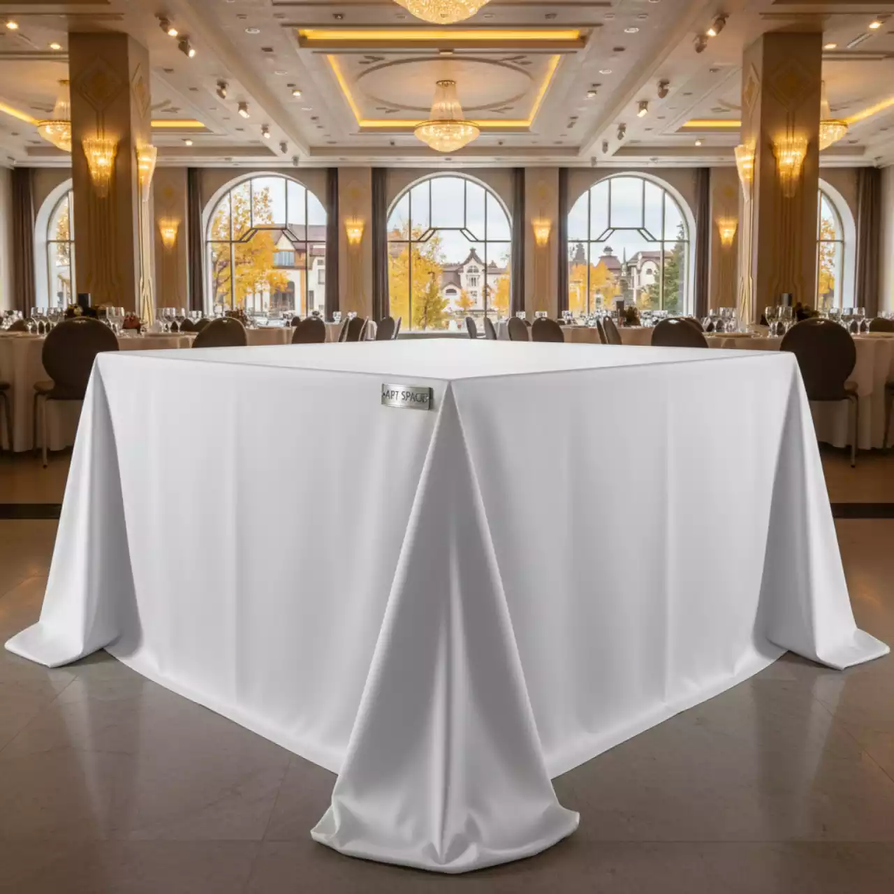 Аренда Скатерть квадратная журавинка 1346 010101 гладь белая без шва 2х2 м в этно-парке «Моя Россия» — ART SPACE