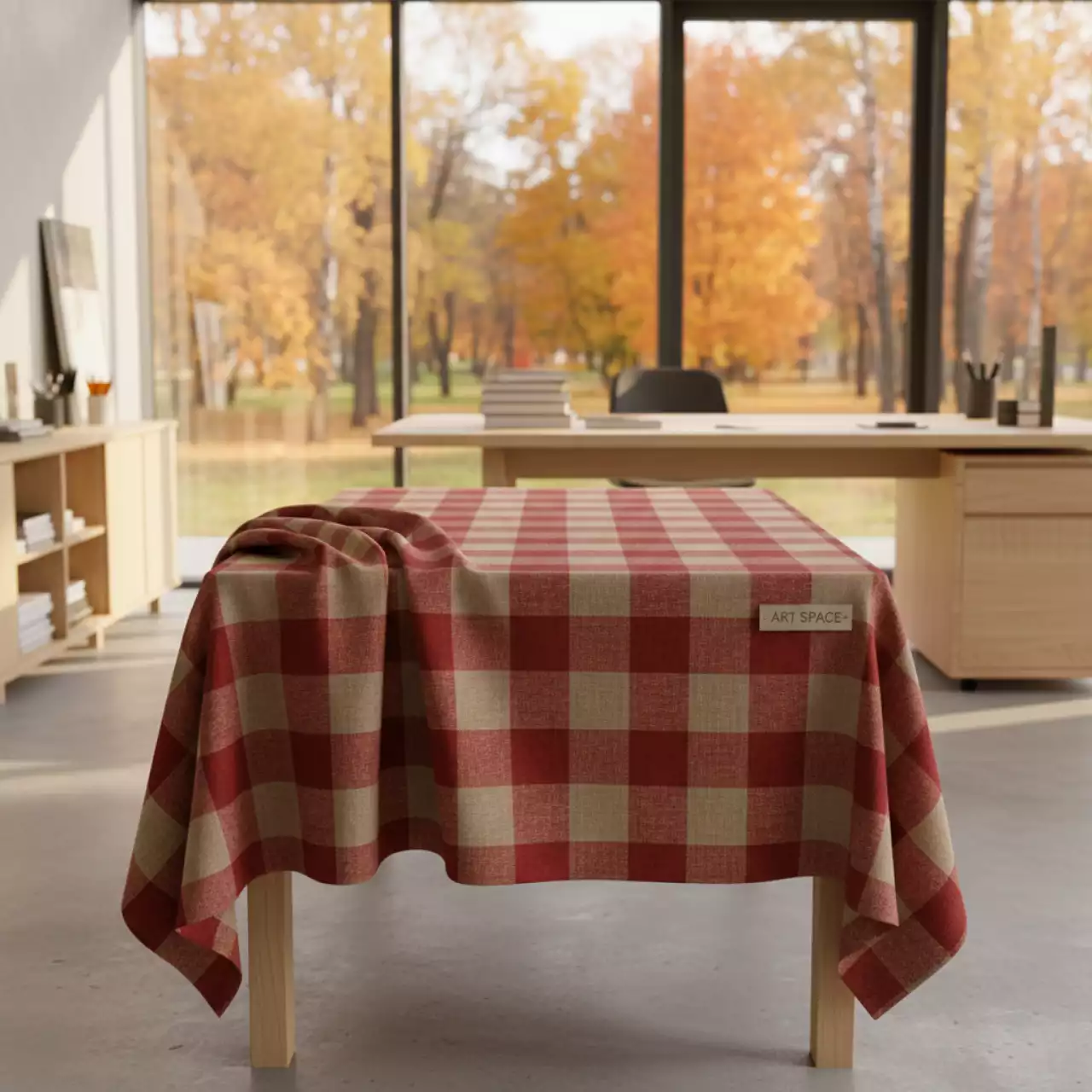 Аренда Скатерть лён красная клетка в комплексе «Дагомыс» — ART SPACE