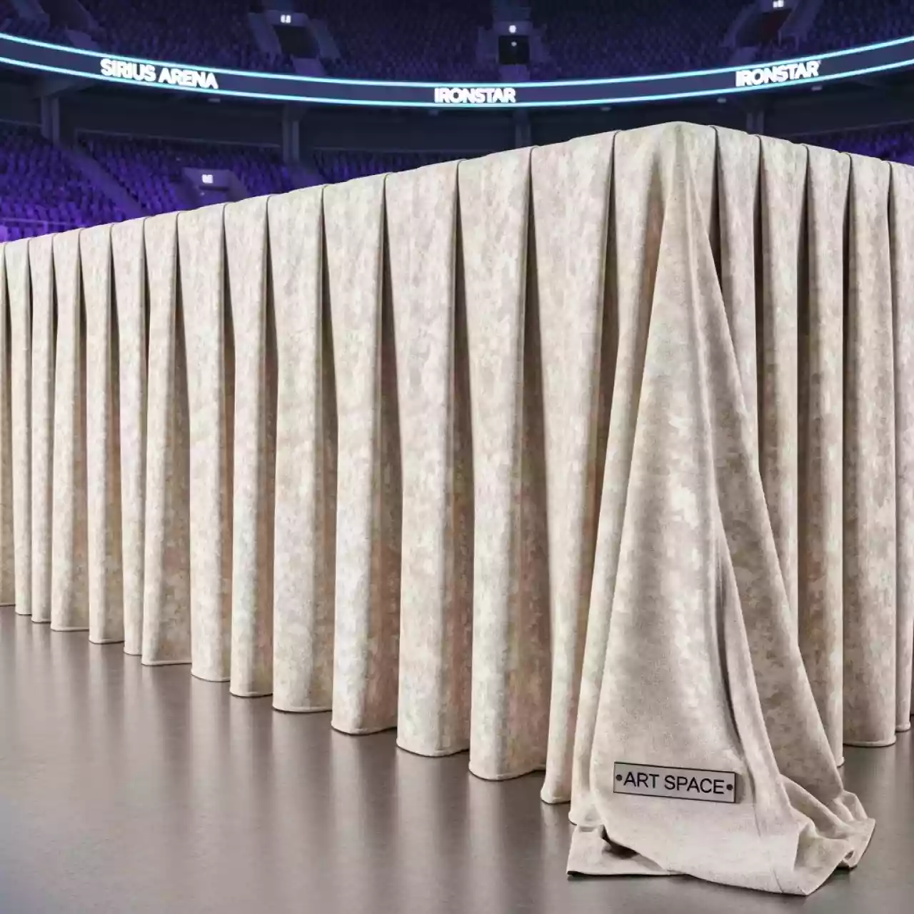 Аренда Скатерть прямая широкая бархатная кремовая в Сириус Арене — ART SPACE