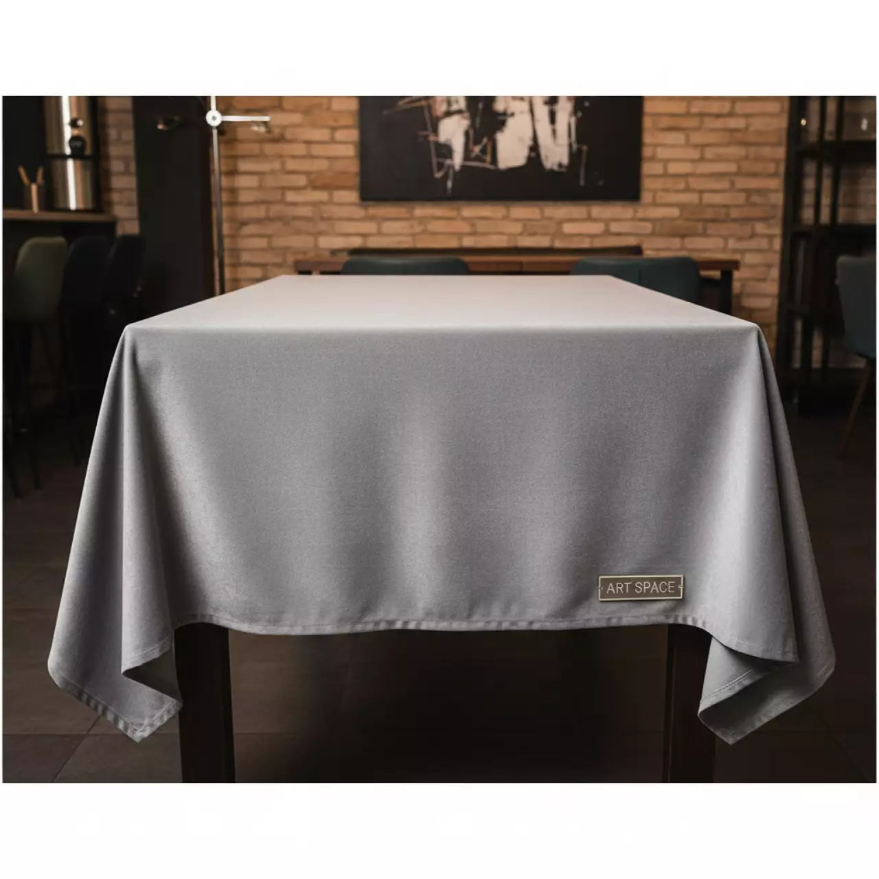 Аренда Скатерть прямая широкая бархатная светло серая в ресторане «Brunello» — ART SPACE
