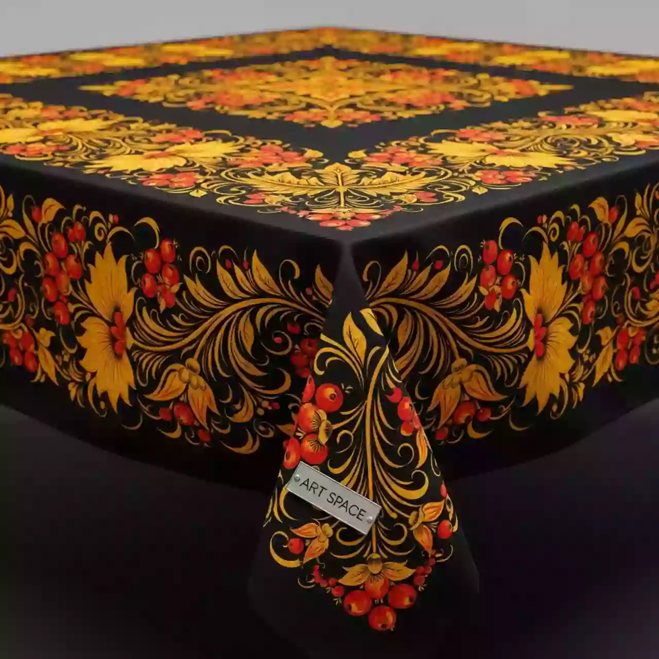 Аренда Скатерть прямоугольная 1,5х3 м хохлома в комплексе Sea Galaxy — ART SPACE