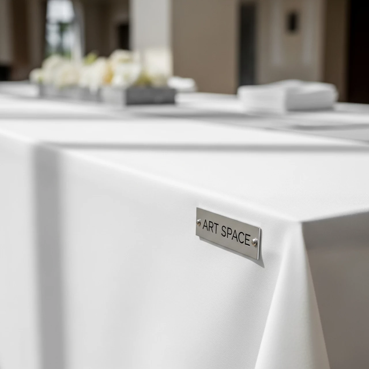 Аренда Скатерть прямоугольная 2200х1500 журавинка белая гладь в Sport Inn Hotel & Wellness — ART SPACE