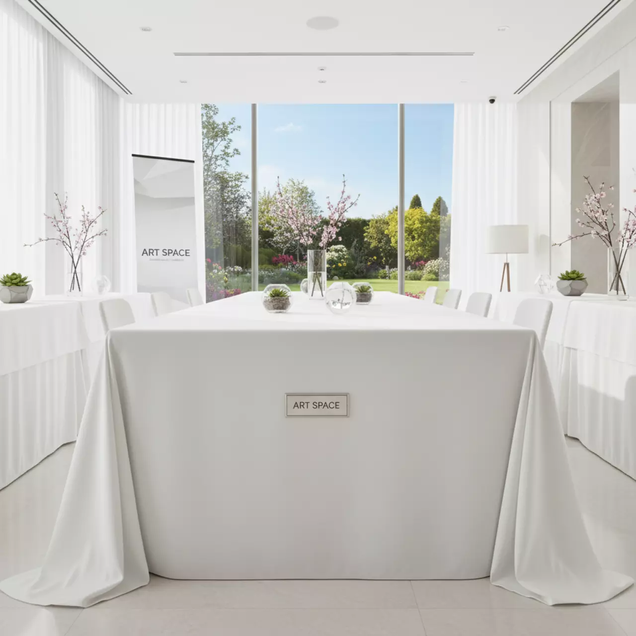 Аренда Скатерть прямоугольная 2400х1700 журавинка белая гладь без шва в Radisson Collection Paradise — ART SPACE