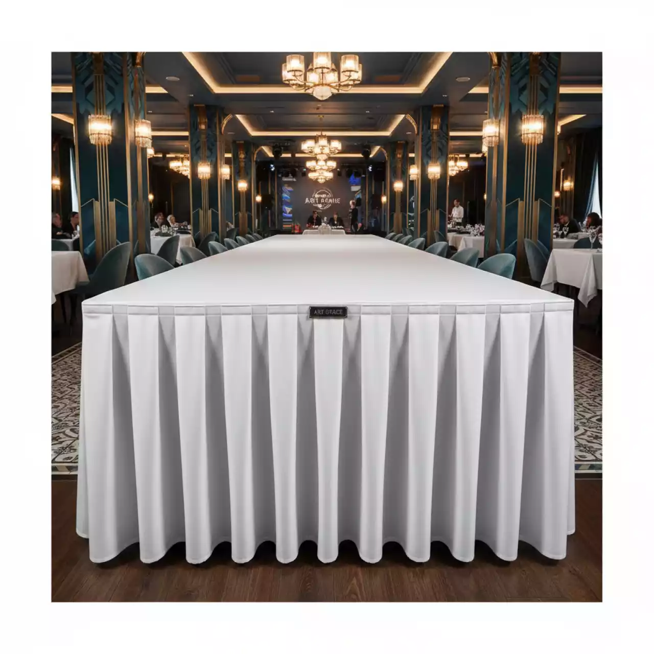 Аренда Скатерть прямоугольная 320х225 см белая в ресторане «Баран-Рапан» — ART SPACE