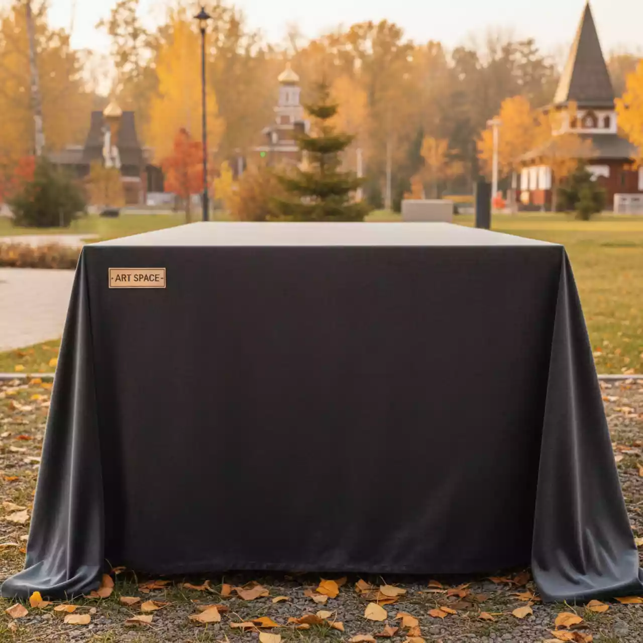 Аренда Скатерть прямоугольная Бархатная Альт графитовая 408 в этно-парке «Моя Россия» — ART SPACE