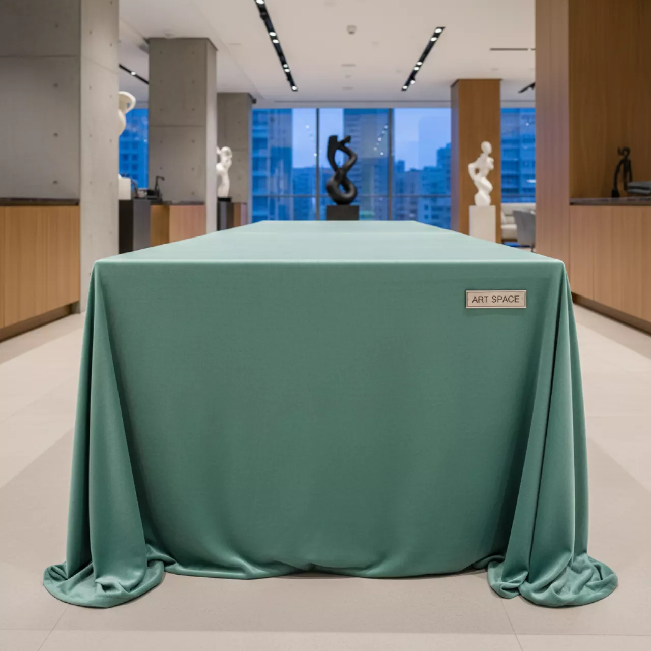 Аренда Скатерть прямоугольная бархатная бесшовная Alt ментоловая в ресторане «D.O.M» — ART SPACE