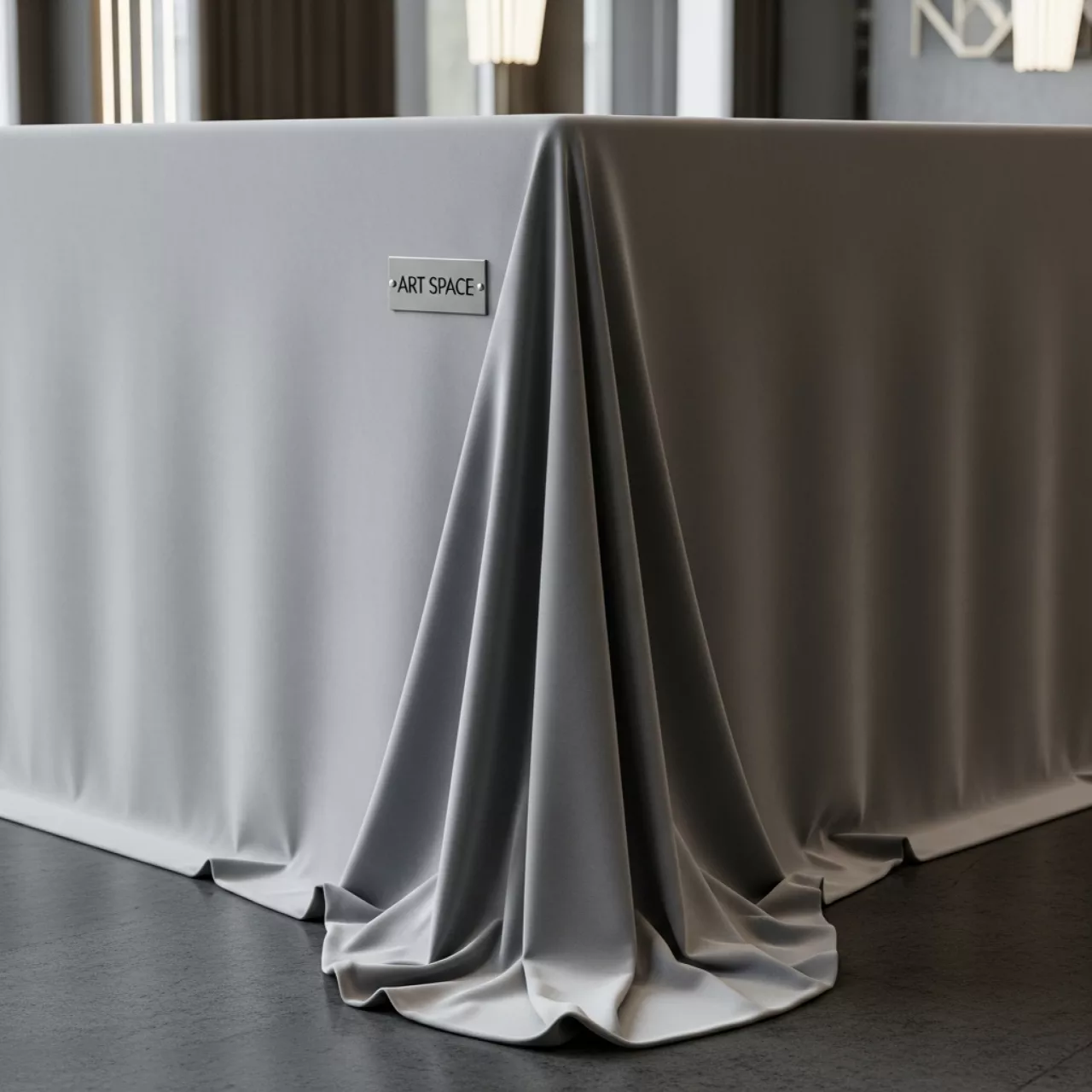 Аренда Скатерть прямоугольная бархатная бесшовная Ларго XL жемчужно серая в Delta Sirius — ART SPACE