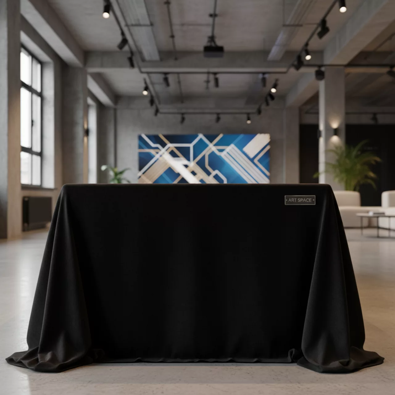 Аренда Скатерть прямоугольная бархатная черная 3300х2250 мм в Pullman Sochi Centre — ART SPACE