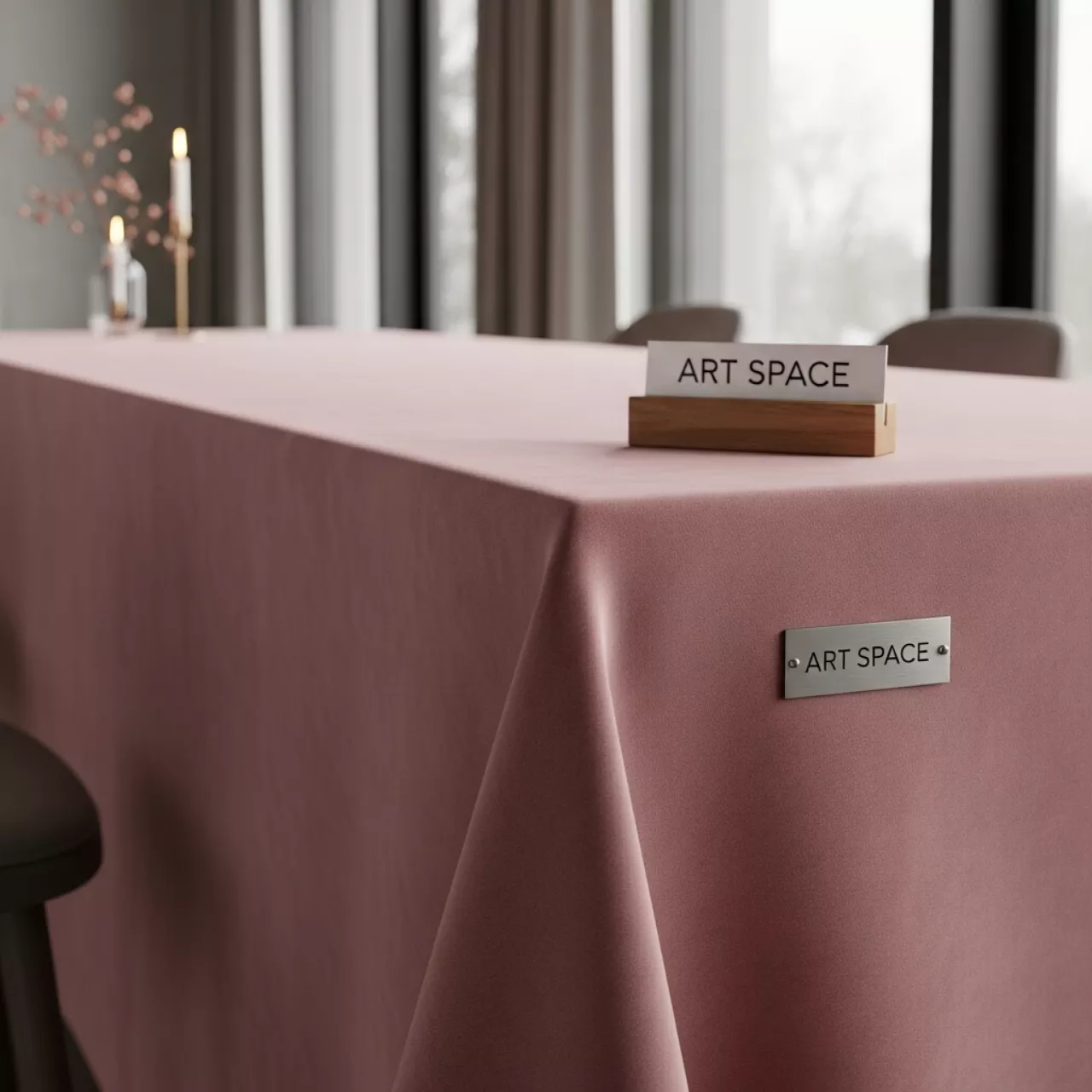 Аренда Скатерть прямоугольная бархатная пыльно розовая 3300х2250 мм в Alpha Sirius — ART SPACE