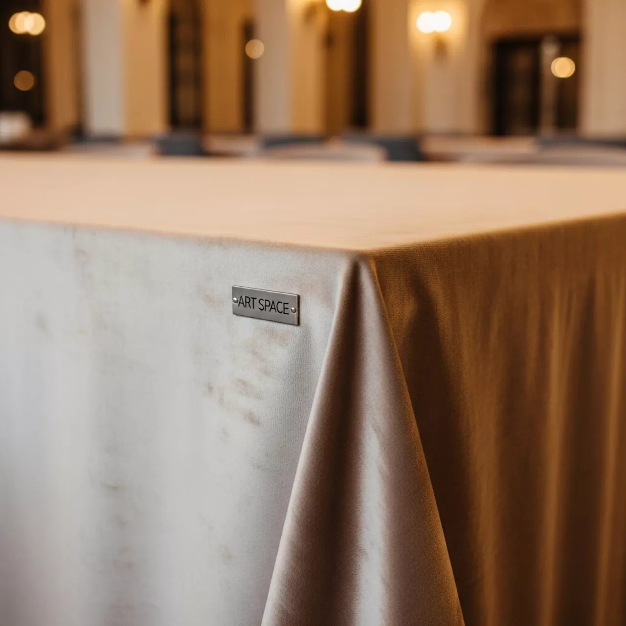Аренда Скатерть прямоугольная бархатная светло бежевая в ресторане «Voda» — ART SPACE