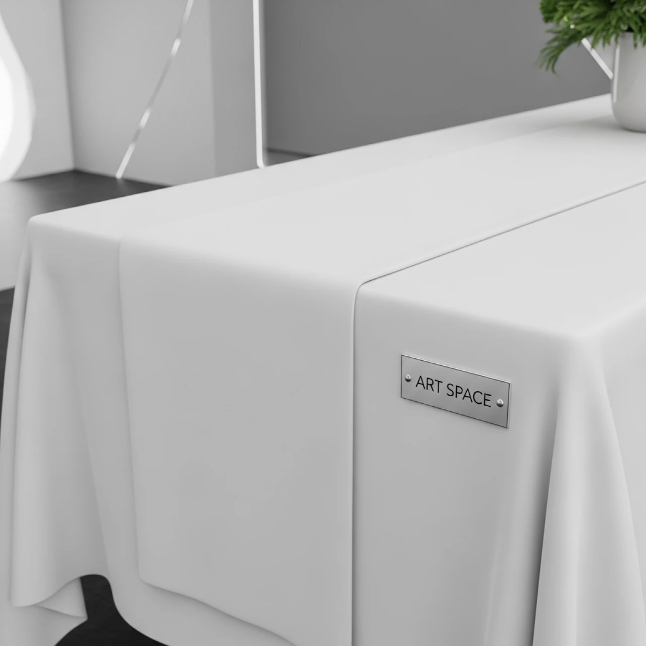 Аренда Скатерть прямоугольная белая гладь 2400х1700 мм в Omega Sirius — ART SPACE