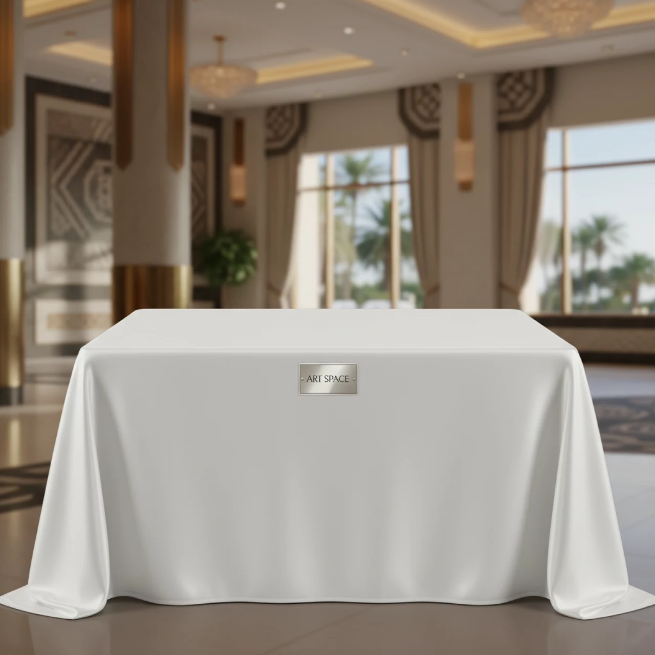 Аренда Скатерть прямоугольная белая гладь журавинка 1346 010101 без шва 2400х1800 мм в комплексе «Дагомыс» — ART SPACE