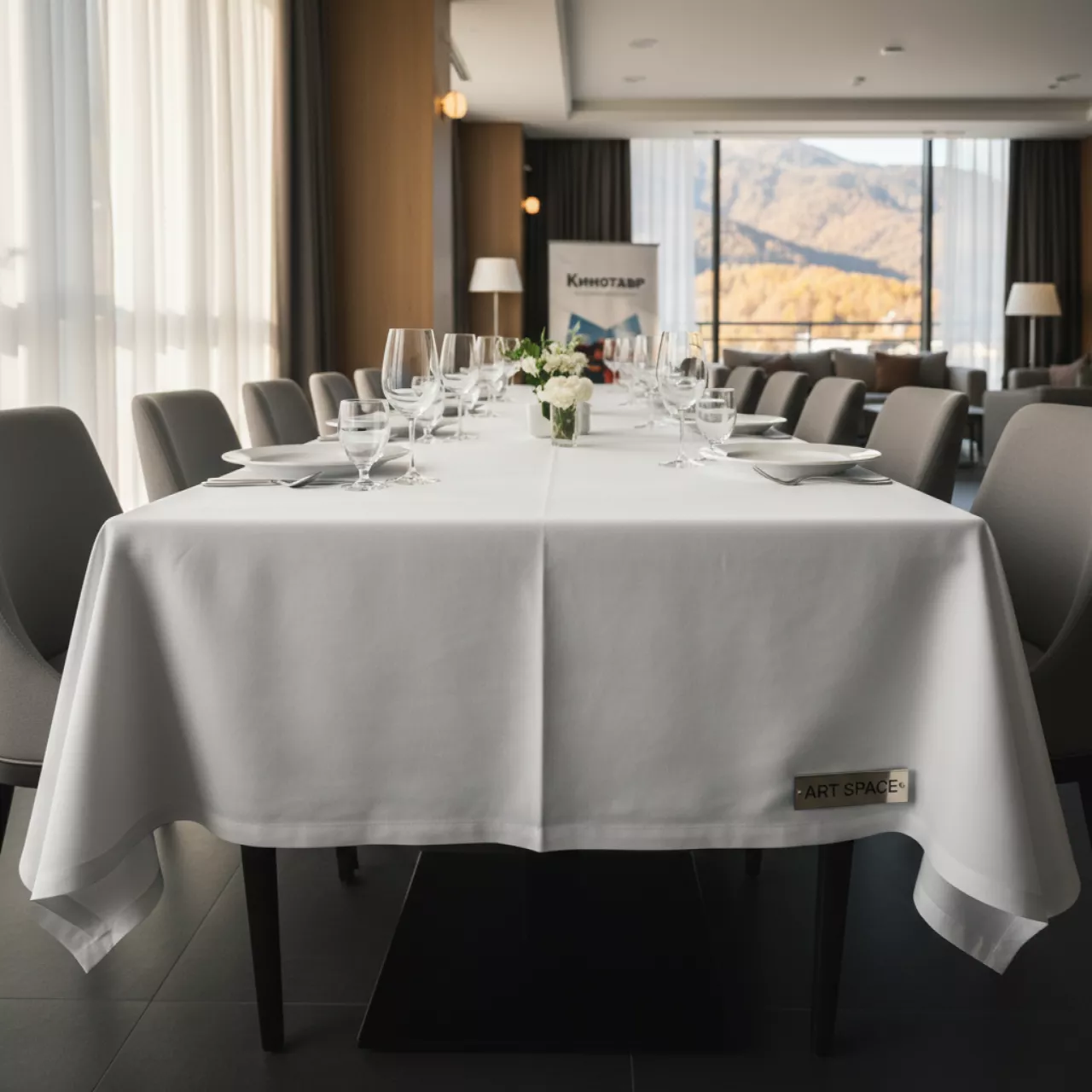 Аренда Скатерть прямоугольная белая профи 1,5х2,5 м в Golden Tulip Rosa Khutor — ART SPACE