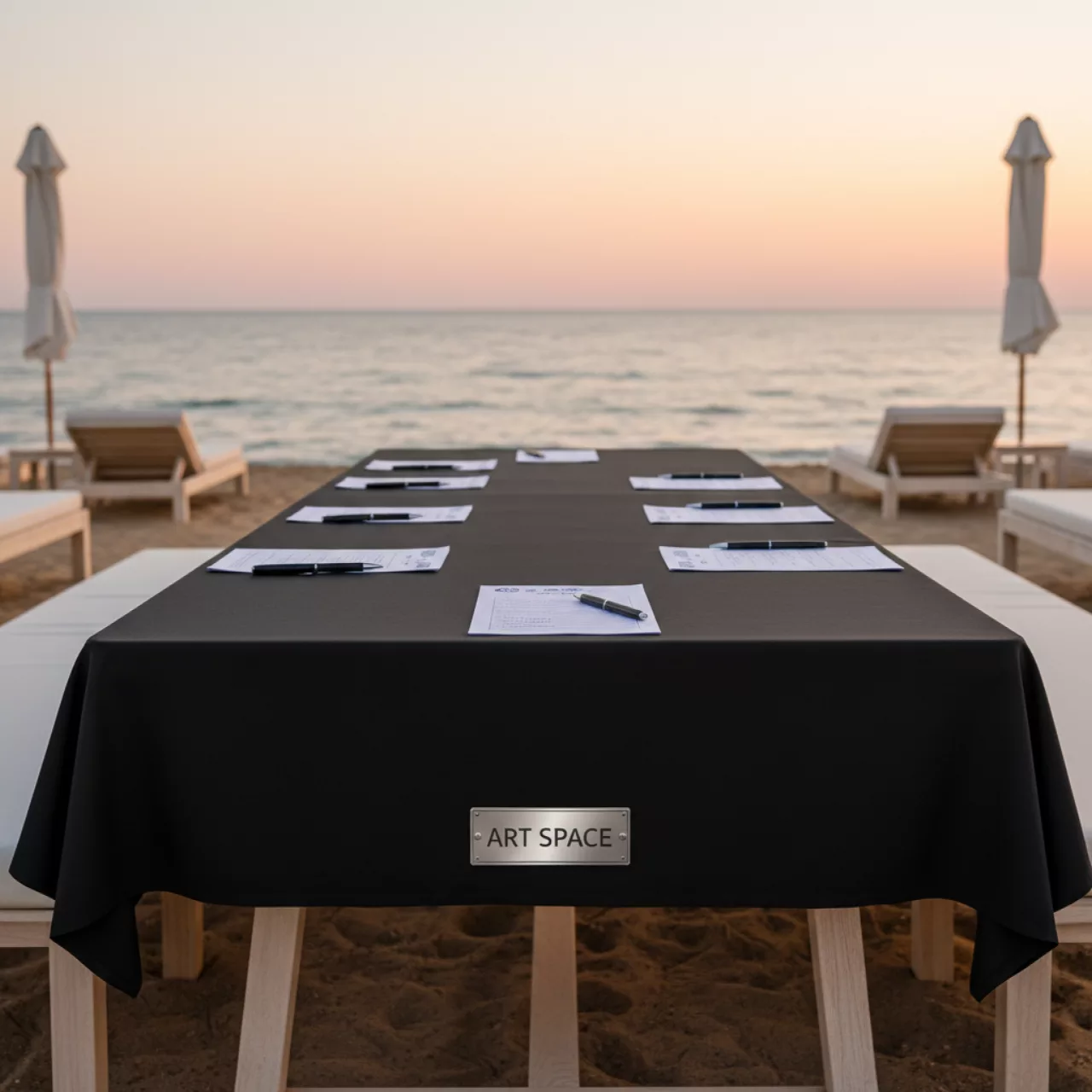 Аренда Скатерть прямоугольная черная 150х250 см на пляже «Мандарин» — ART SPACE