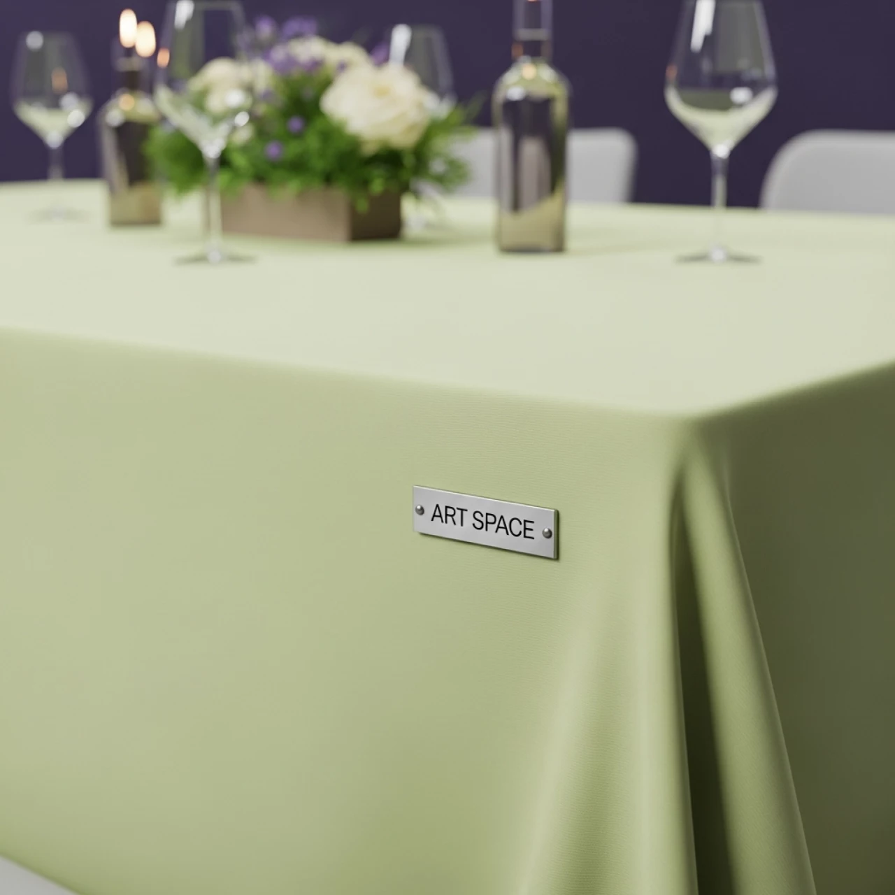 Аренда Скатерть прямоугольная фисташка на площадке Rosa Peak (2320м) — ART SPACE