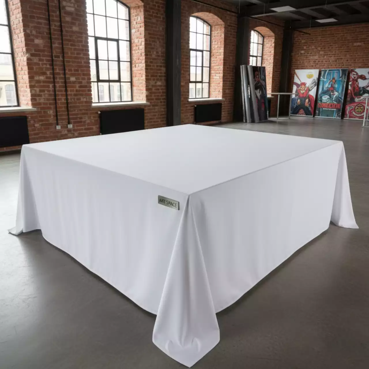Аренда Скатерть прямоугольная габардин белая 3300х2250 мм в лофте «Студия 21» — ART SPACE