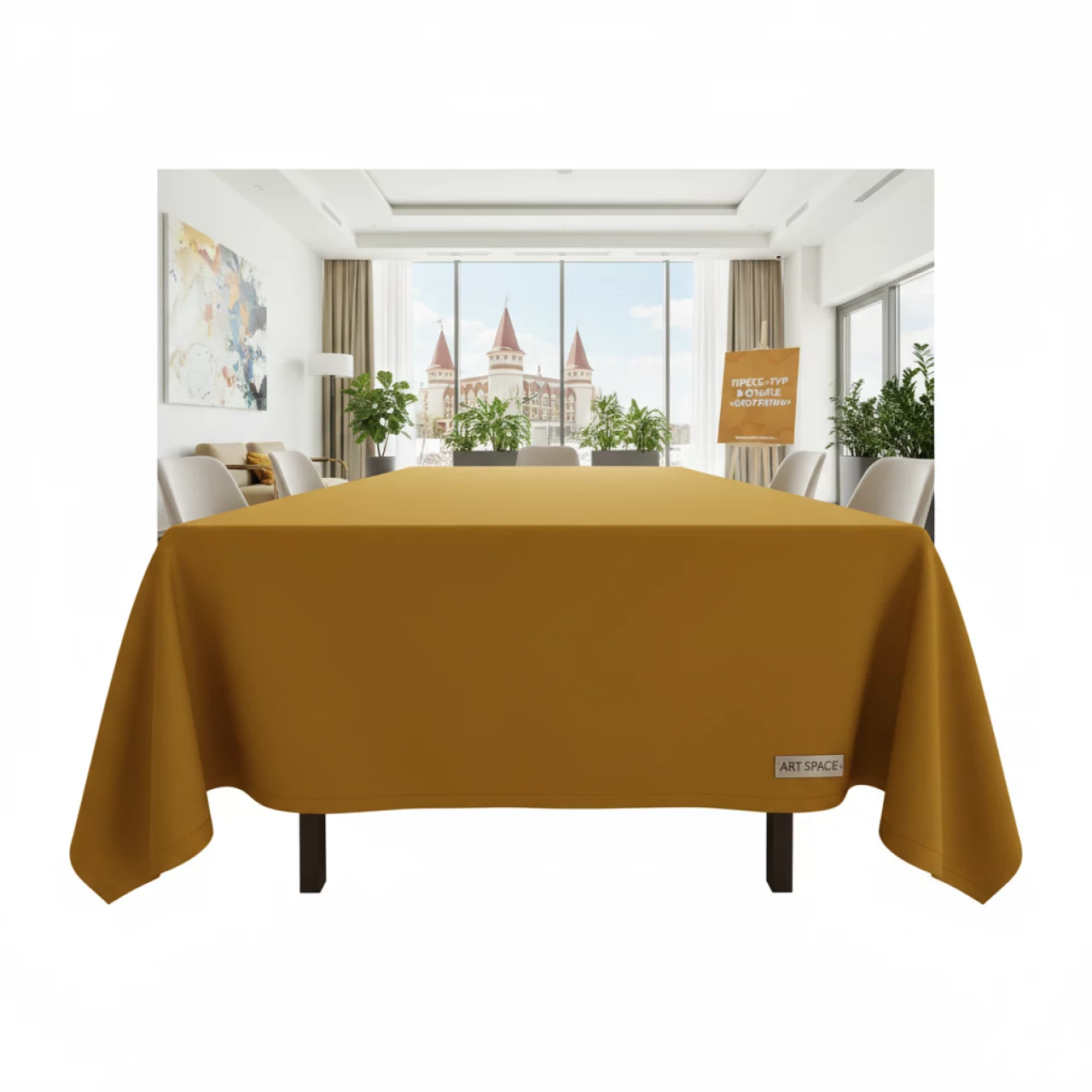 Аренда Скатерть прямоугольная габардин горчичная в отеле «Богатырь» — ART SPACE