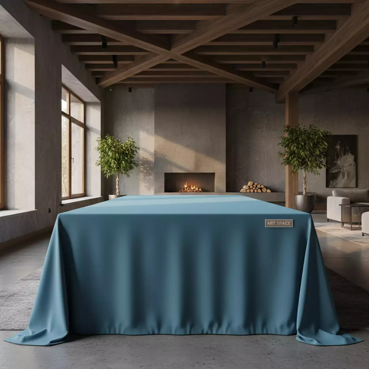 Аренда Скатерть прямоугольная габардин лазурная 3300х2250 мм в Поляна 1389 Отель и Спа — ART SPACE