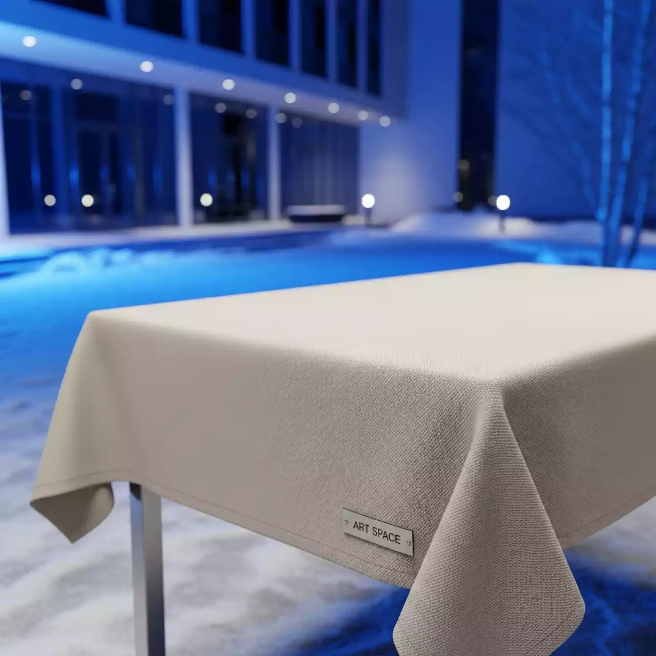 Аренда Скатерть прямоугольная "Габардин" светло бежевая 2000х1500 мм в Маринс Парк Отеле — ART SPACE