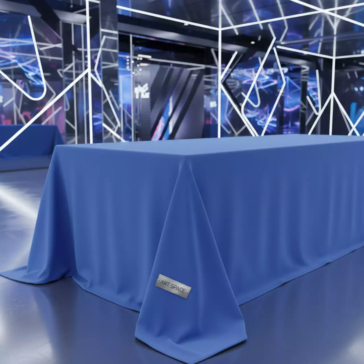 Аренда Скатерть прямоугольная габардин васильковая 2000х1500 мм в парке «Ривьера» — ART SPACE