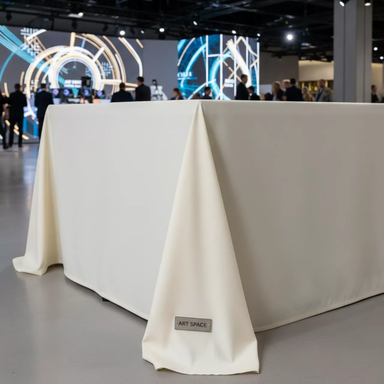 Аренда Скатерть прямоугольная габардиновая Рондо айвори увеличенная в Stella di Mosca — ART SPACE