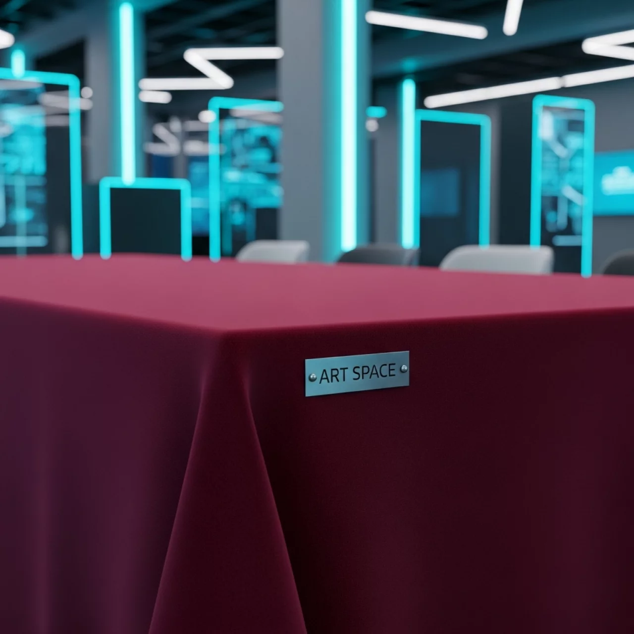 Аренда Скатерть прямоугольная габардиновая Рондо бордовая в санатории «Русь» — ART SPACE