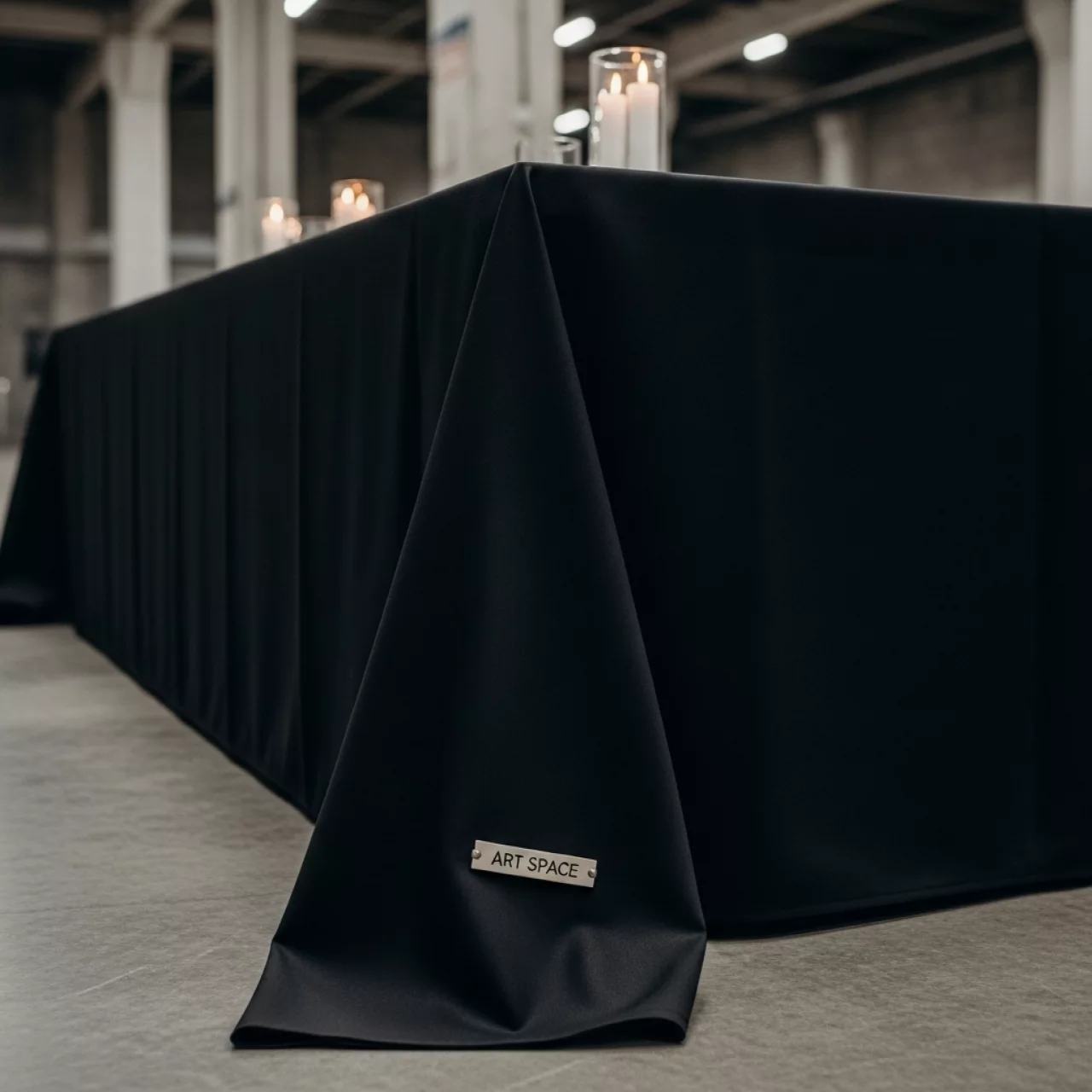 Аренда Скатерть прямоугольная габардиновая Рондо черная в Red Arena — ART SPACE