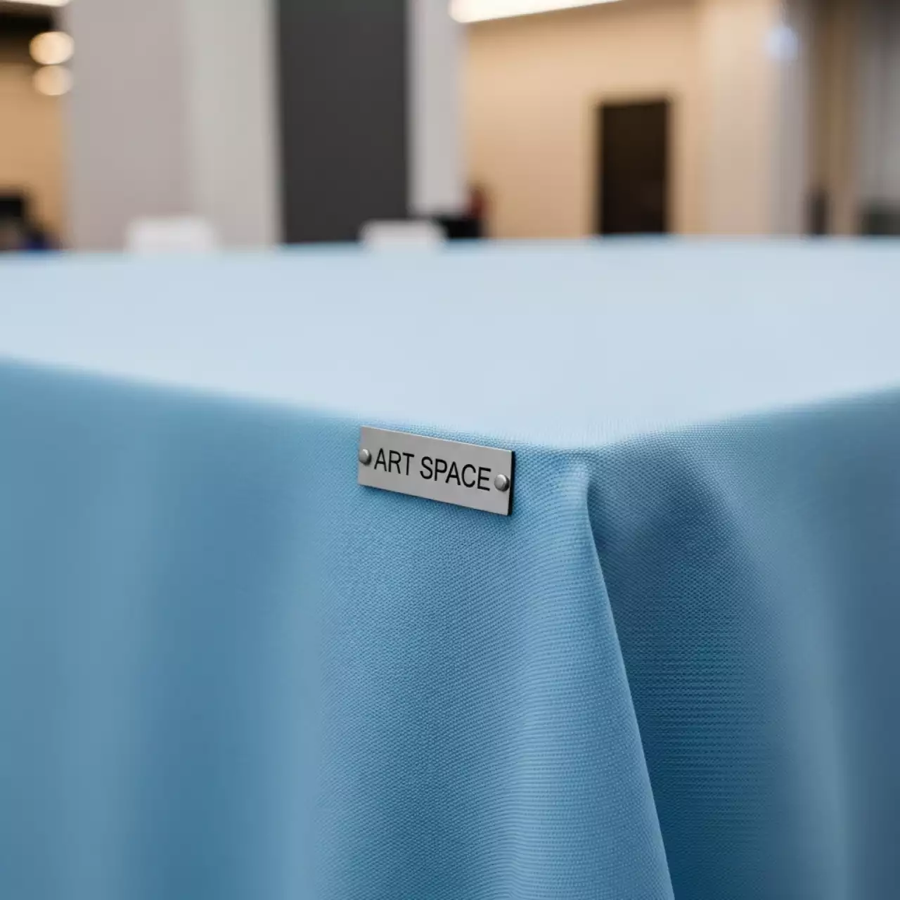 Аренда Скатерть прямоугольная габардиновая Rondo голубая в банкетном зале «Дельфин» — ART SPACE