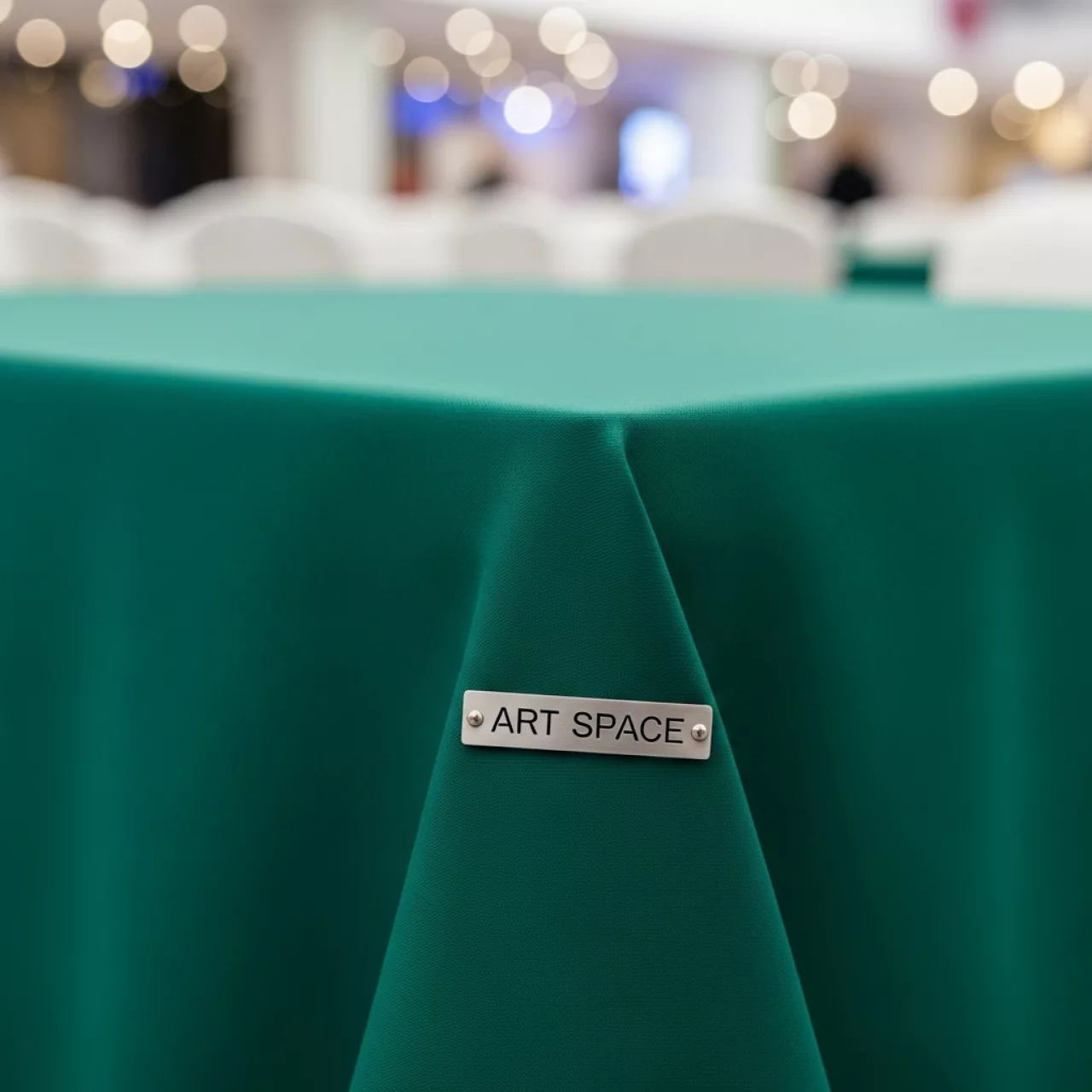 Аренда Скатерть прямоугольная габардиновая Рондо изумрудная в банкетном зале «Дельфин» — ART SPACE