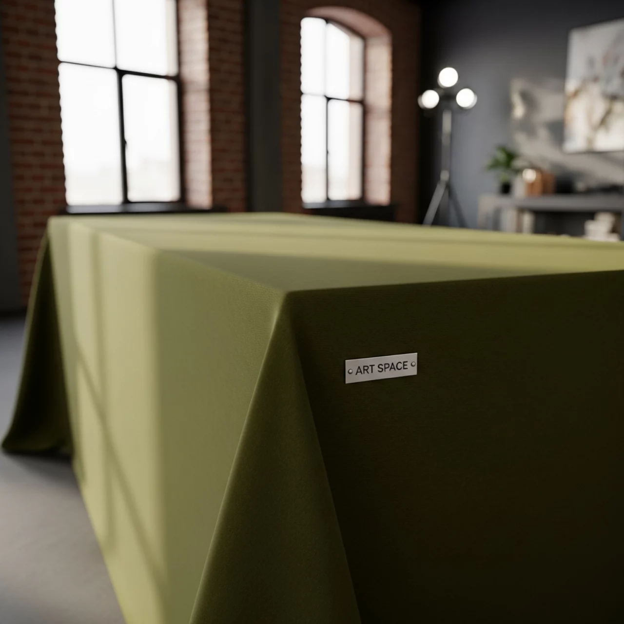 Аренда Скатерть прямоугольная габардиновая Rondo оливковая в комплексе Sea Galaxy — ART SPACE