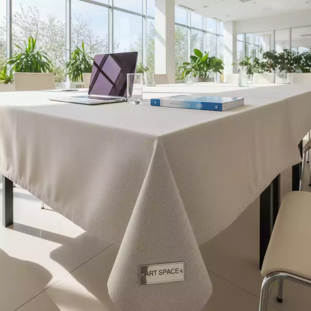 Аренда Скатерть прямоугольная габардиновая светло бежевая Рондо в отеле Radisson Lazurnaya — ART SPACE