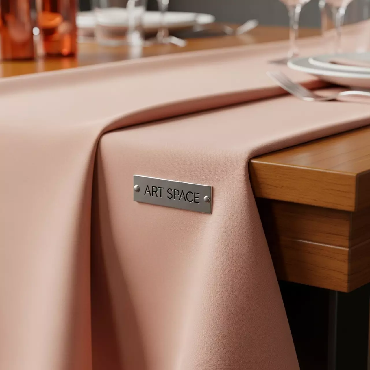 Аренда Скатерть прямоугольная габардиновая светло персиковая Рондо в ресторане «Паруса» — ART SPACE