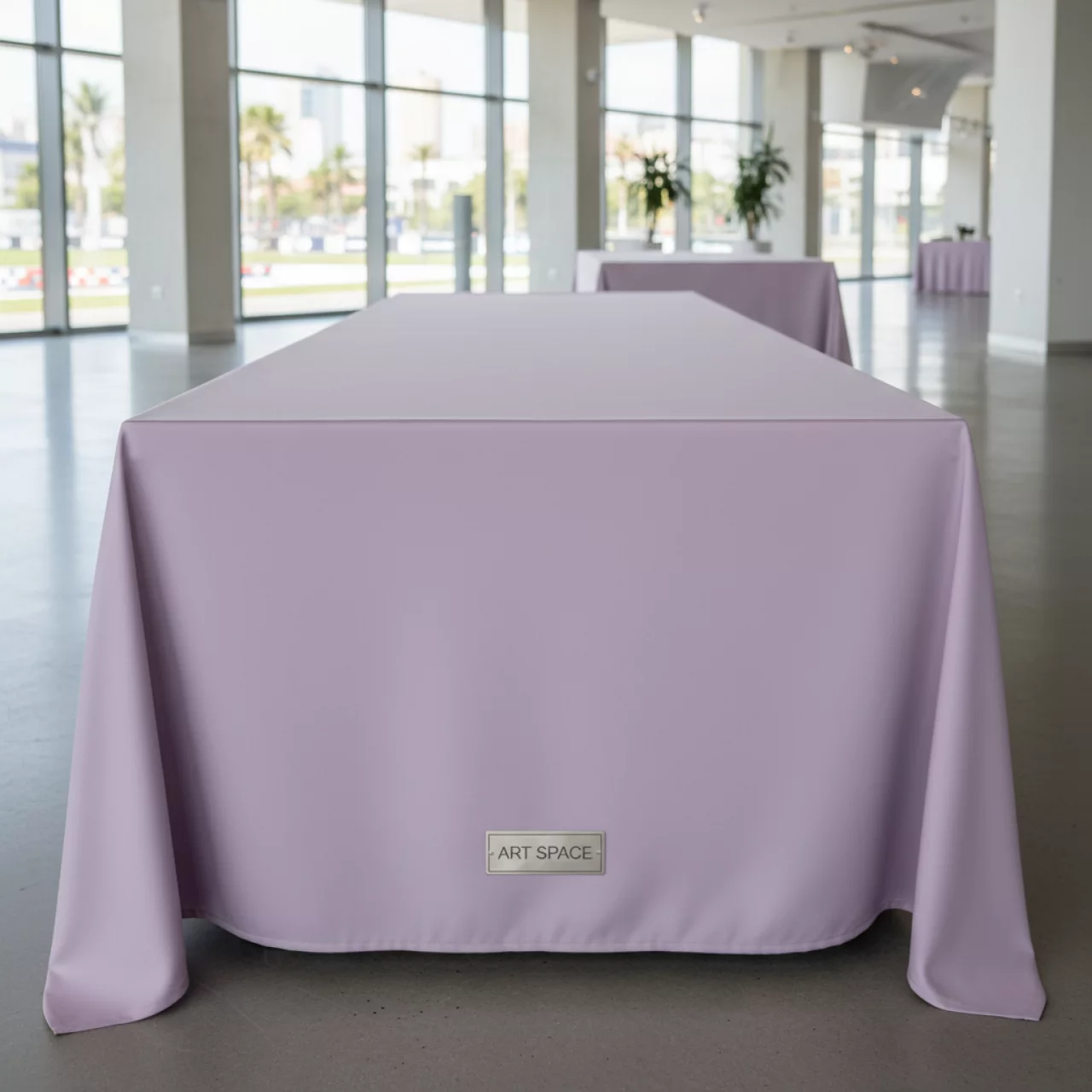 Аренда Скатерть прямоугольная лиловая 3,20х2,25 м в комплексе Sea Galaxy — ART SPACE