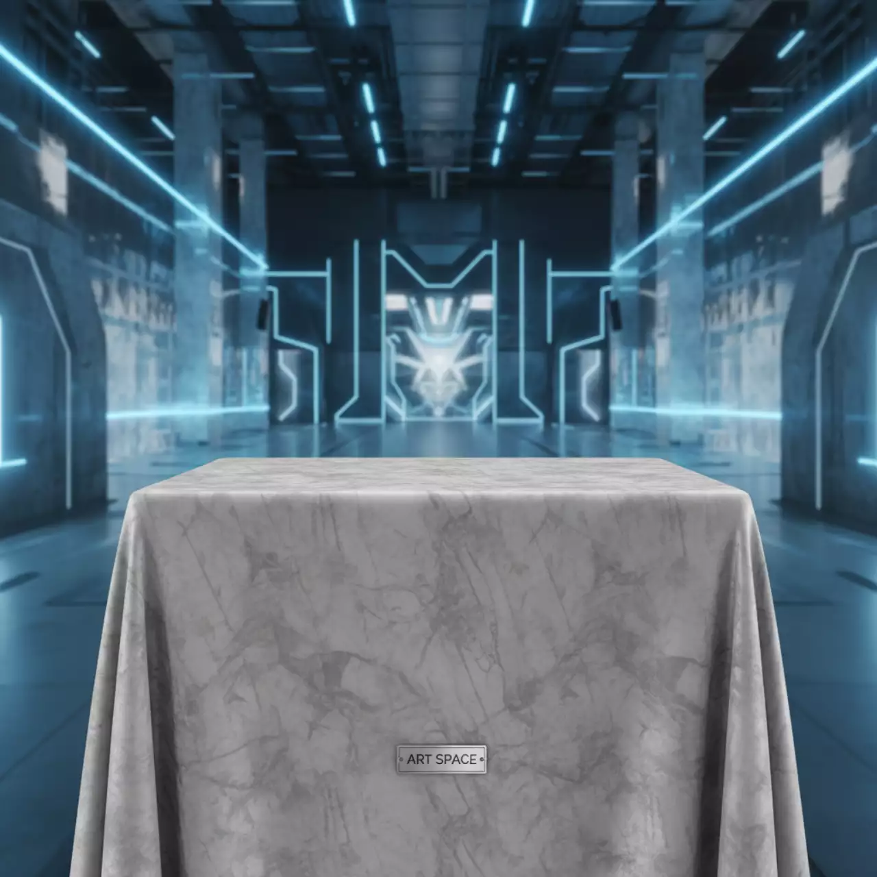Аренда Скатерть прямоугольная Мраморный Бархат серая в ледовом дворце «Роза Хутор» — ART SPACE