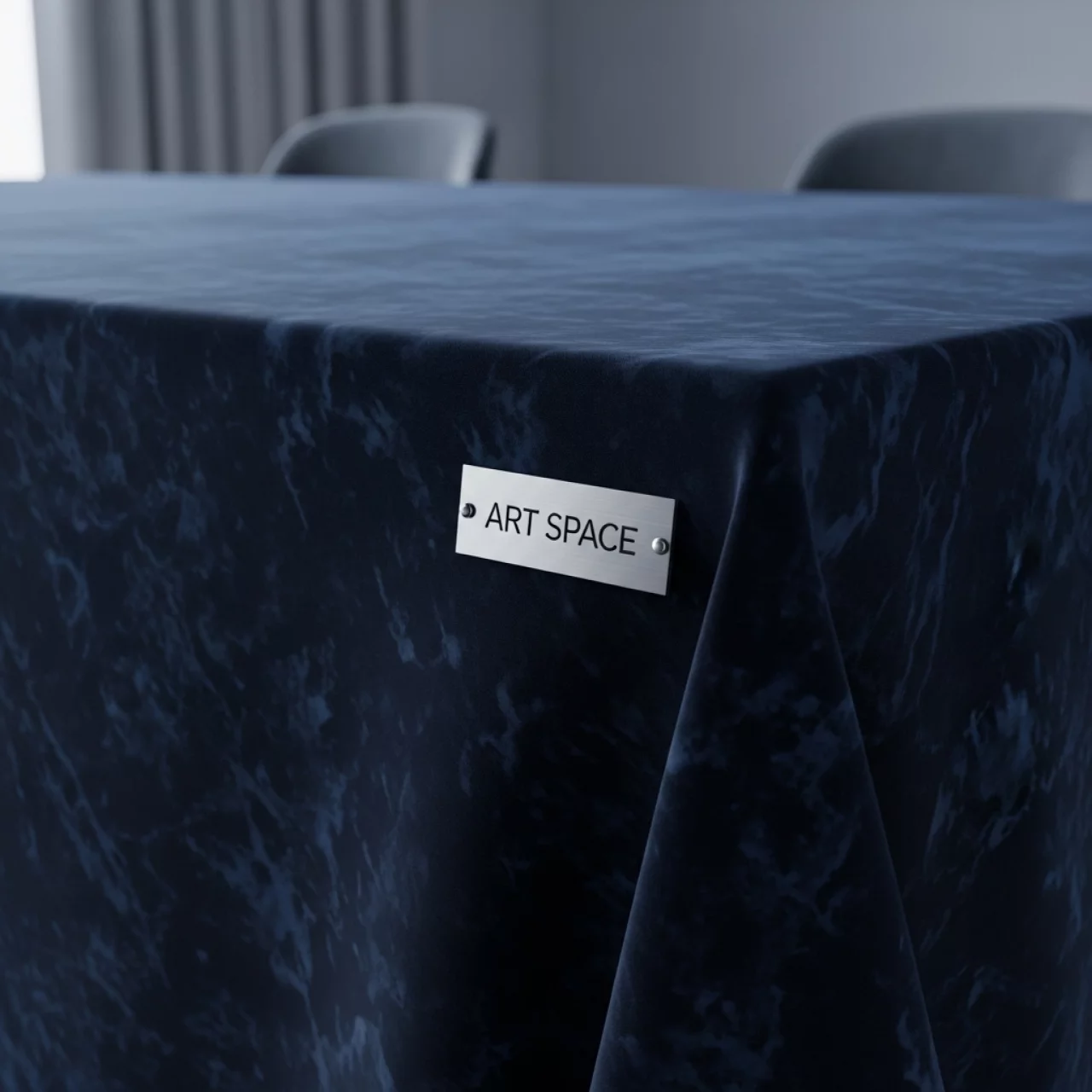 Аренда Скатерть прямоугольная Мраморный Бархат синяя в Stella di Mosca — ART SPACE