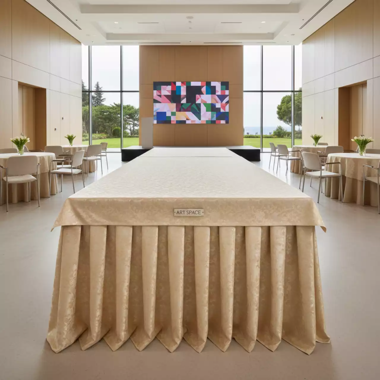 Аренда Скатерть прямоугольная шампань журавинка в Radisson Blu Resort & Congress Centre — ART SPACE