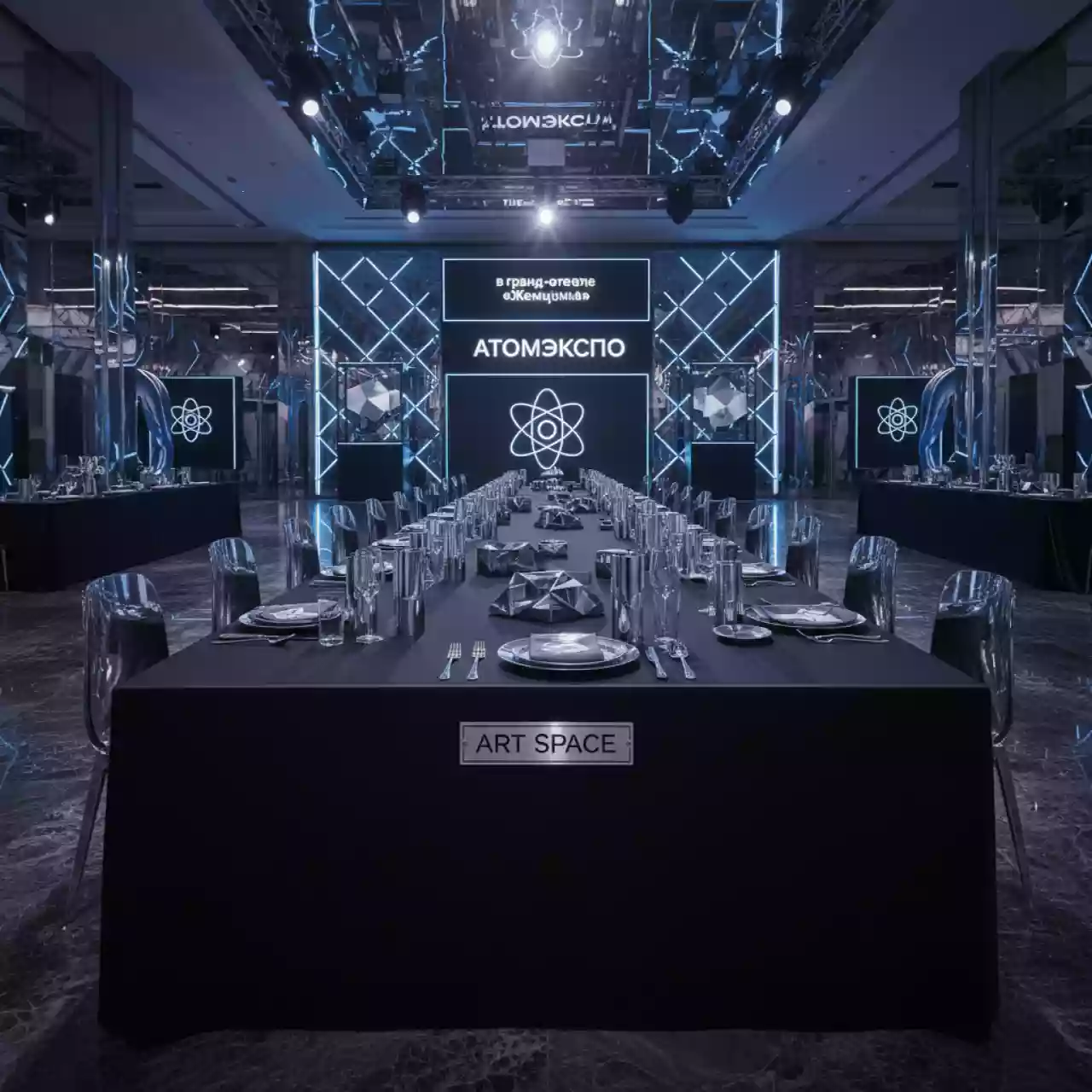 Аренда Скатерть прямоугольная "Журавинка" черная 2200х1500 мм в гранд-отеле «Жемчужина» — ART SPACE