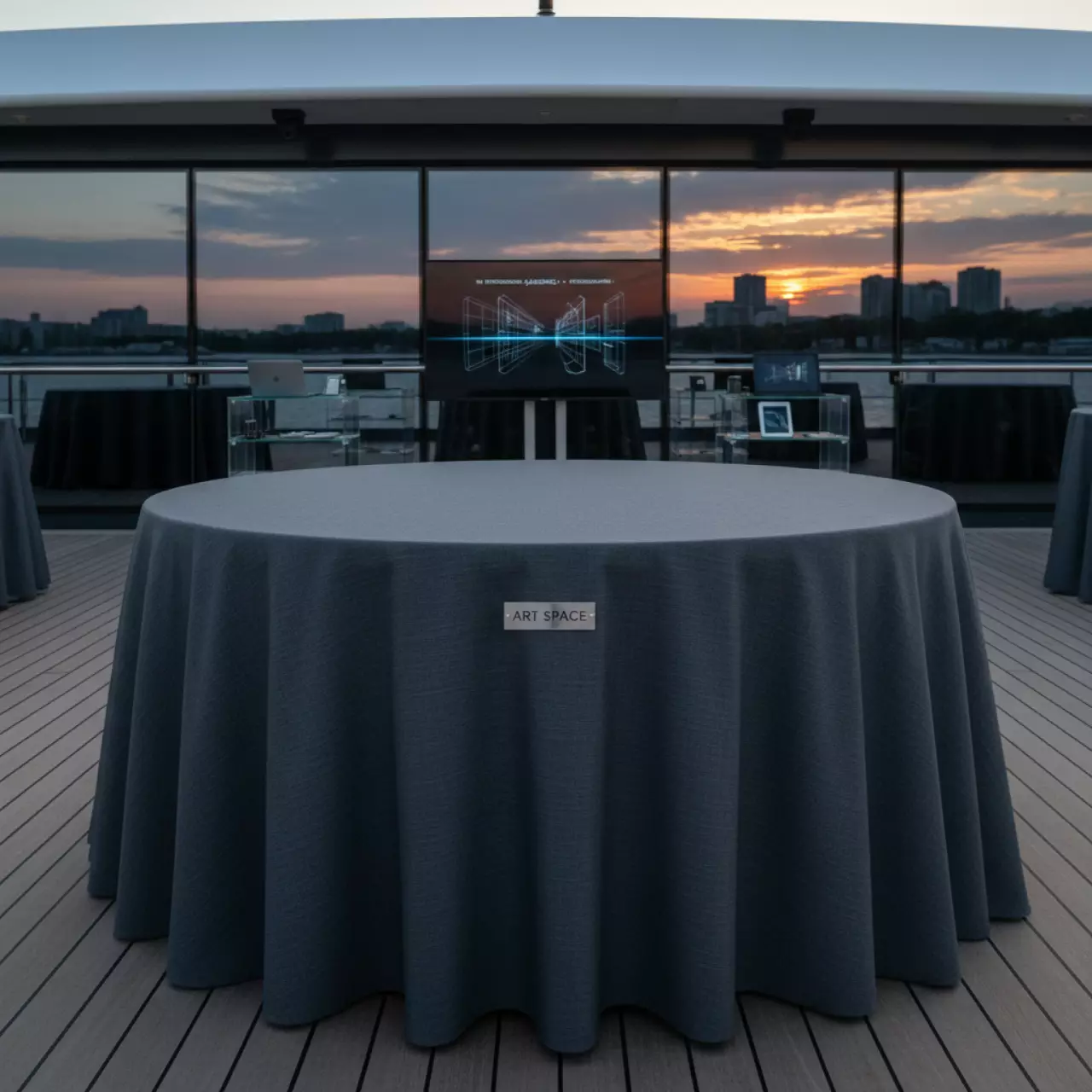 Аренда Скатерть Richard круглая на теплоходе «Дагомыс» — ART SPACE