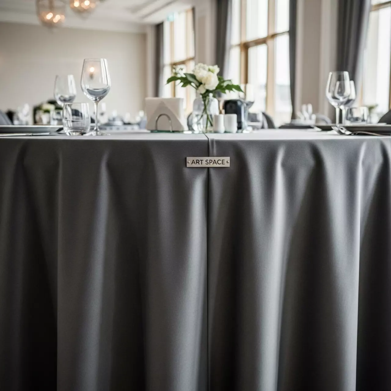 Аренда Скатерть серый бархат 330 см в Pullman Sochi Centre — ART SPACE