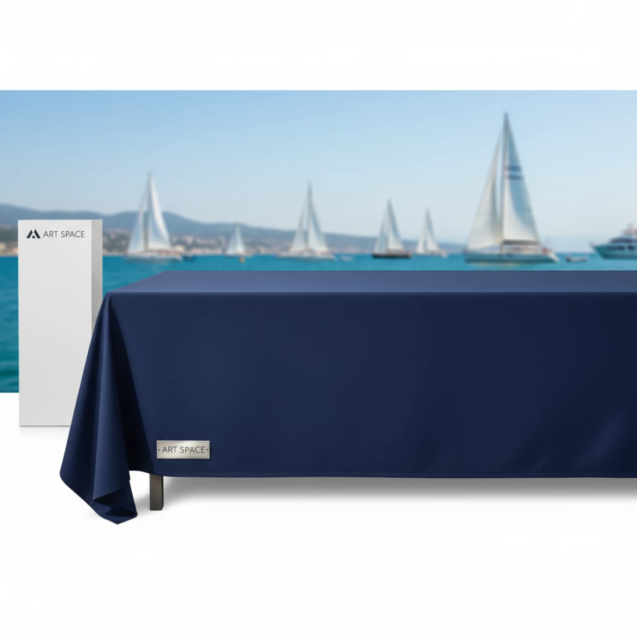 Аренда Скатерть синяя 210х140 см габардин (Сочи) — ART SPACE