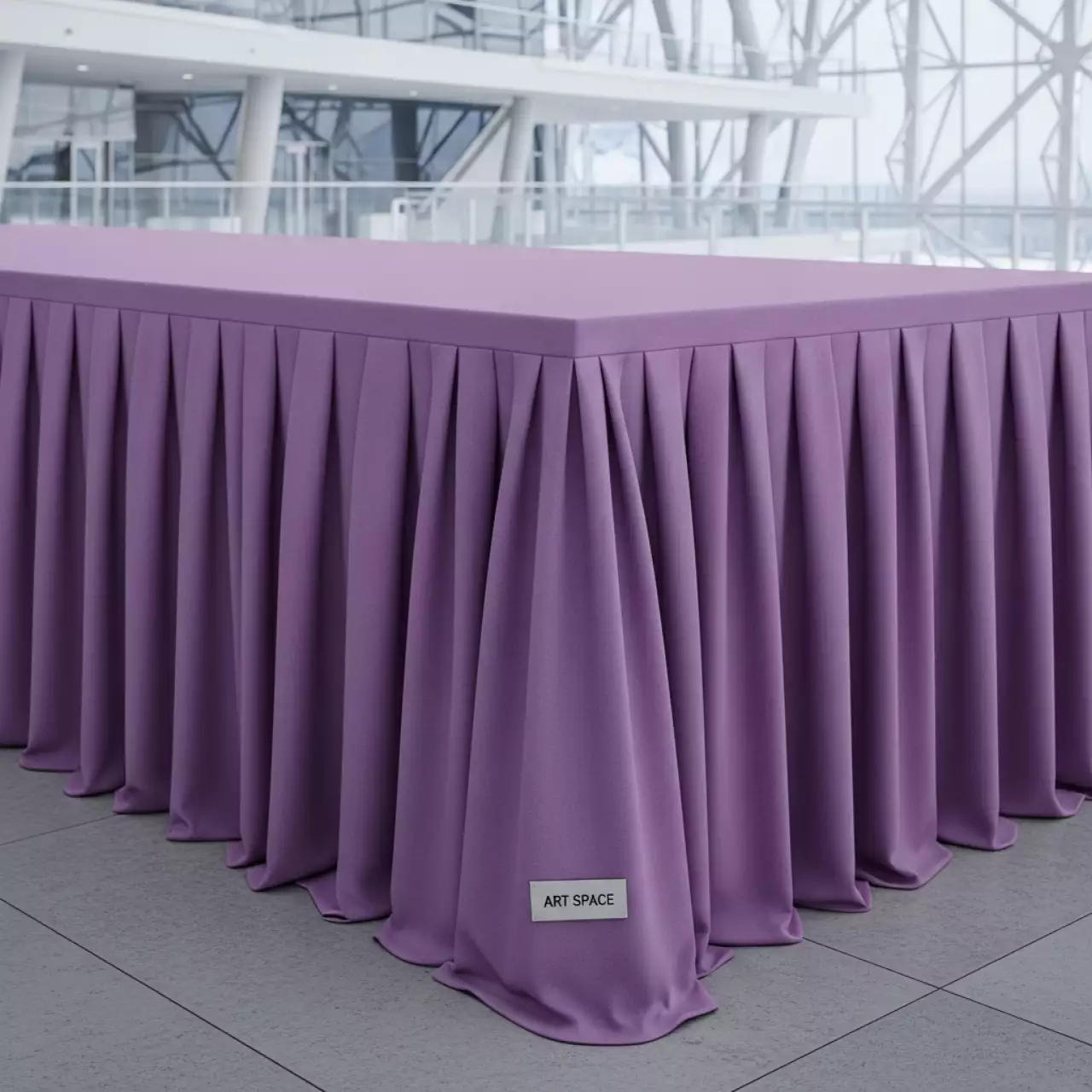 Аренда Скатерть сиреневая 3,2х2,25 м в ледовом дворце «Роза Хутор» — ART SPACE