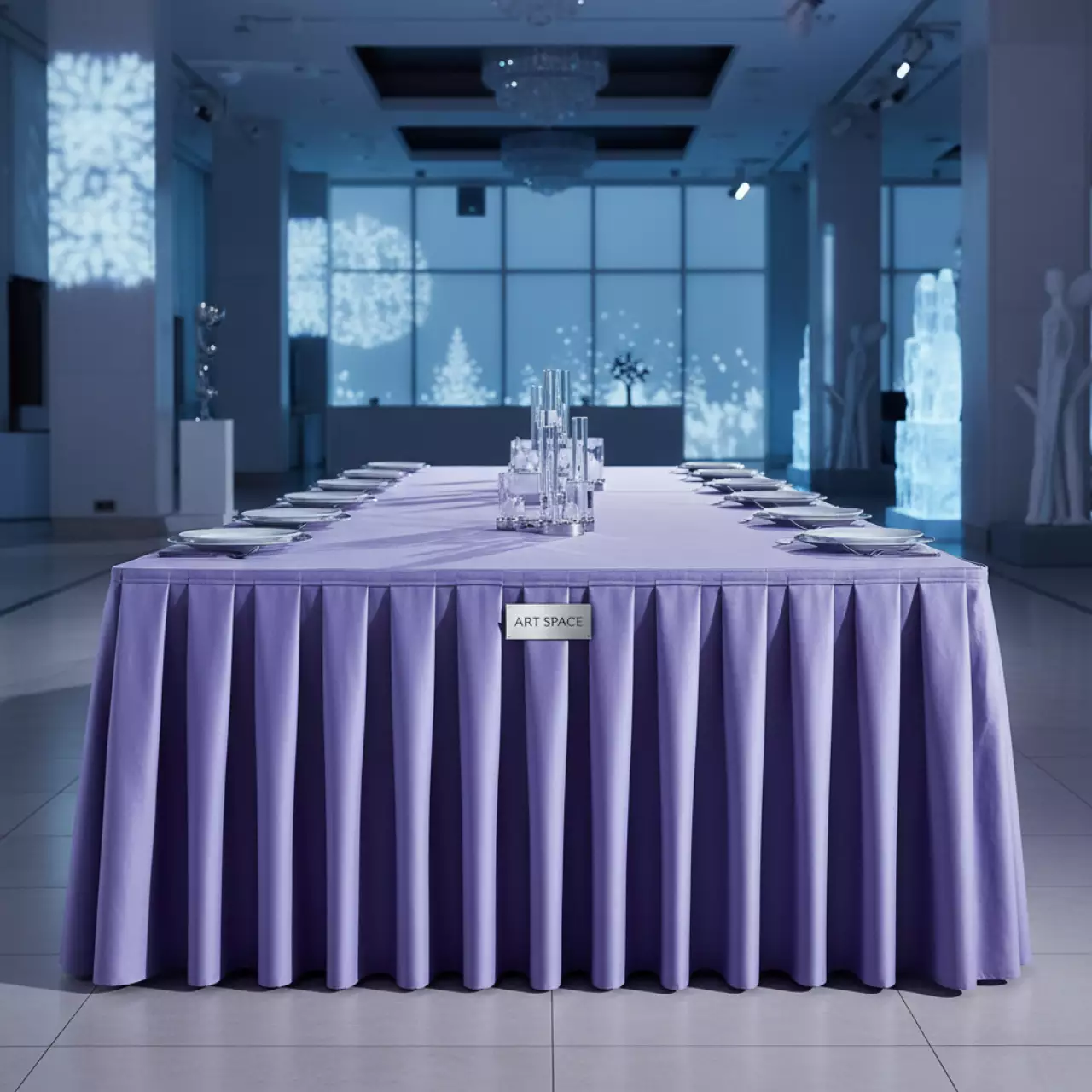 Аренда Скатерть сиреневого цвета 3,2х2,25 в МФК «Горный» — ART SPACE
