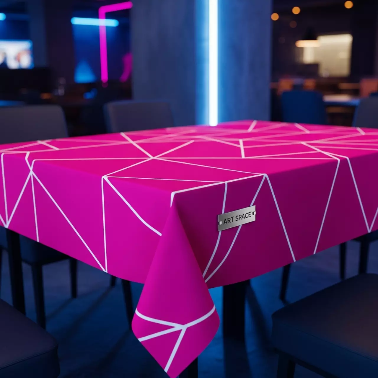 Аренда Скатерть стрейч 180х75 см фуксия для прямоугольного стола в ресторане «Сыроварня» — ART SPACE