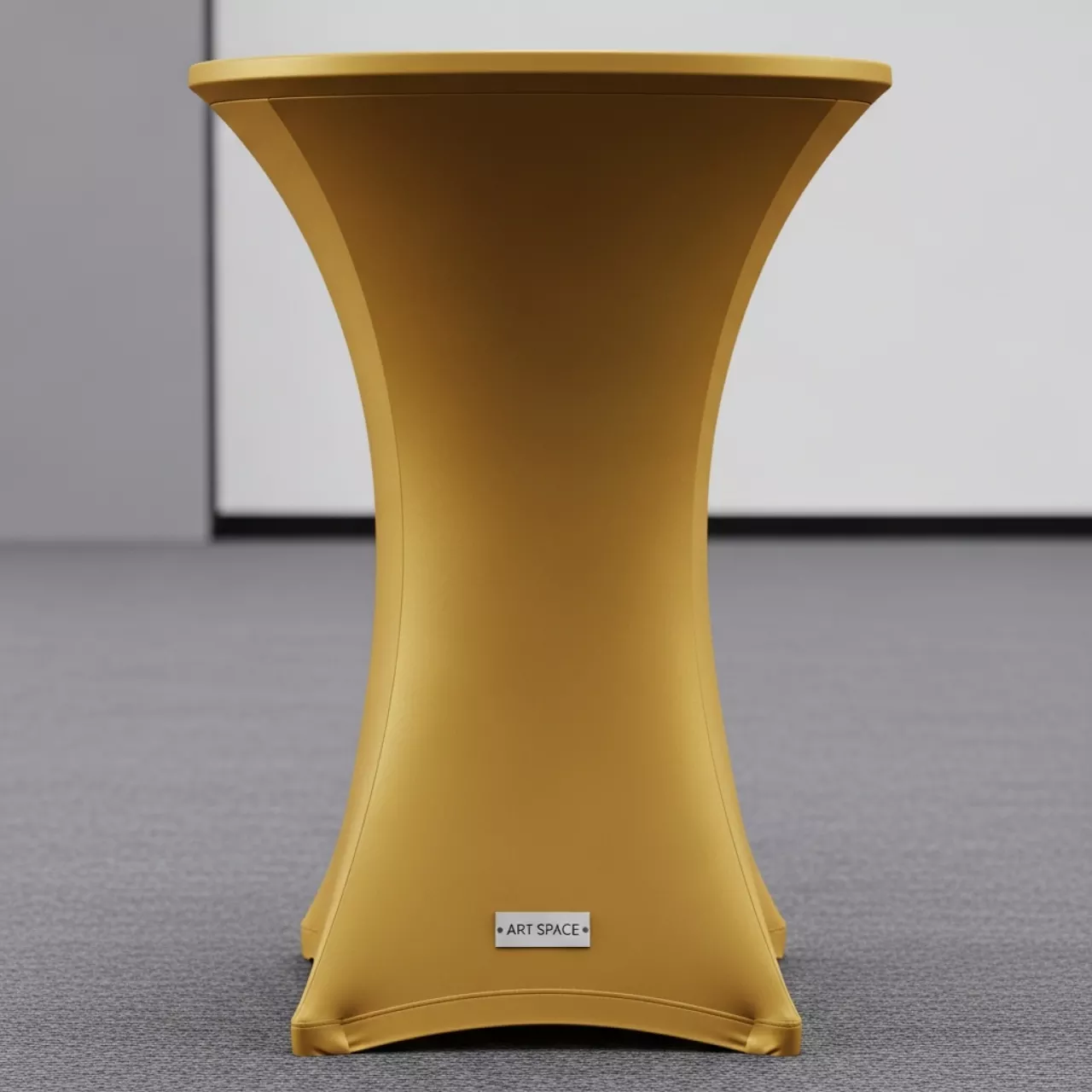 Аренда Скатерть стрейч D78 для коктейльного стола золотая R4E 00324 в Гранд Отель Поляна — ART SPACE