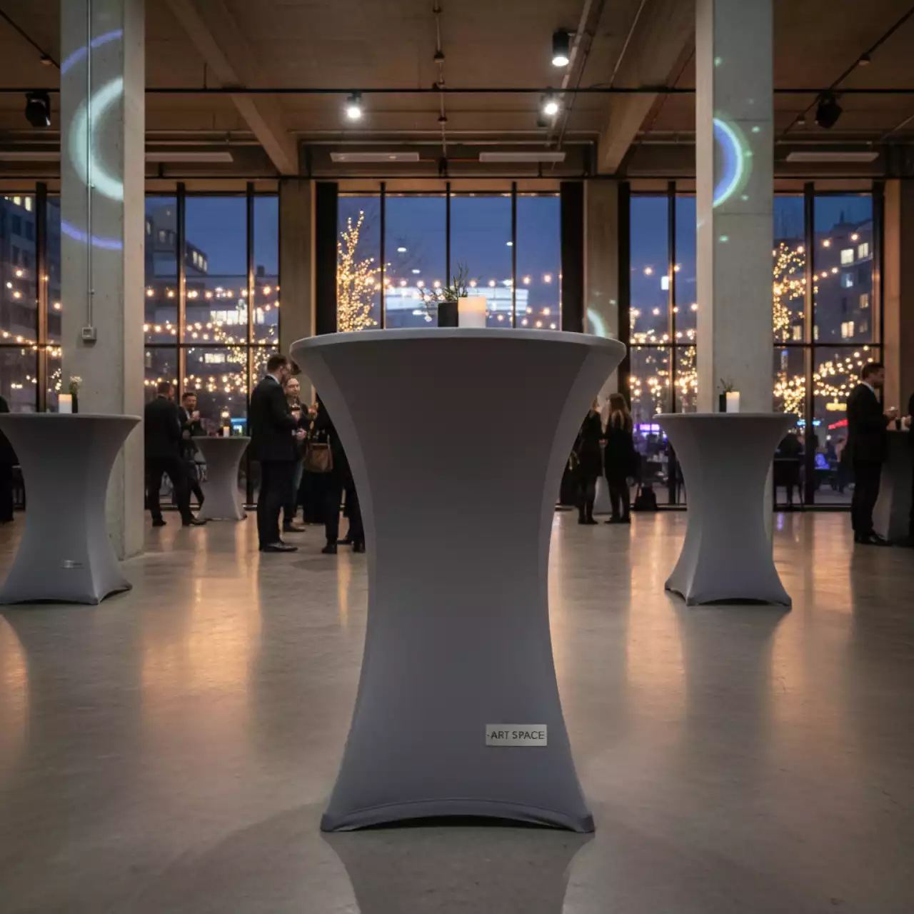 Аренда Скатерть стрейч для коктейльного стола серая D78 в Green Flow Hotel — ART SPACE