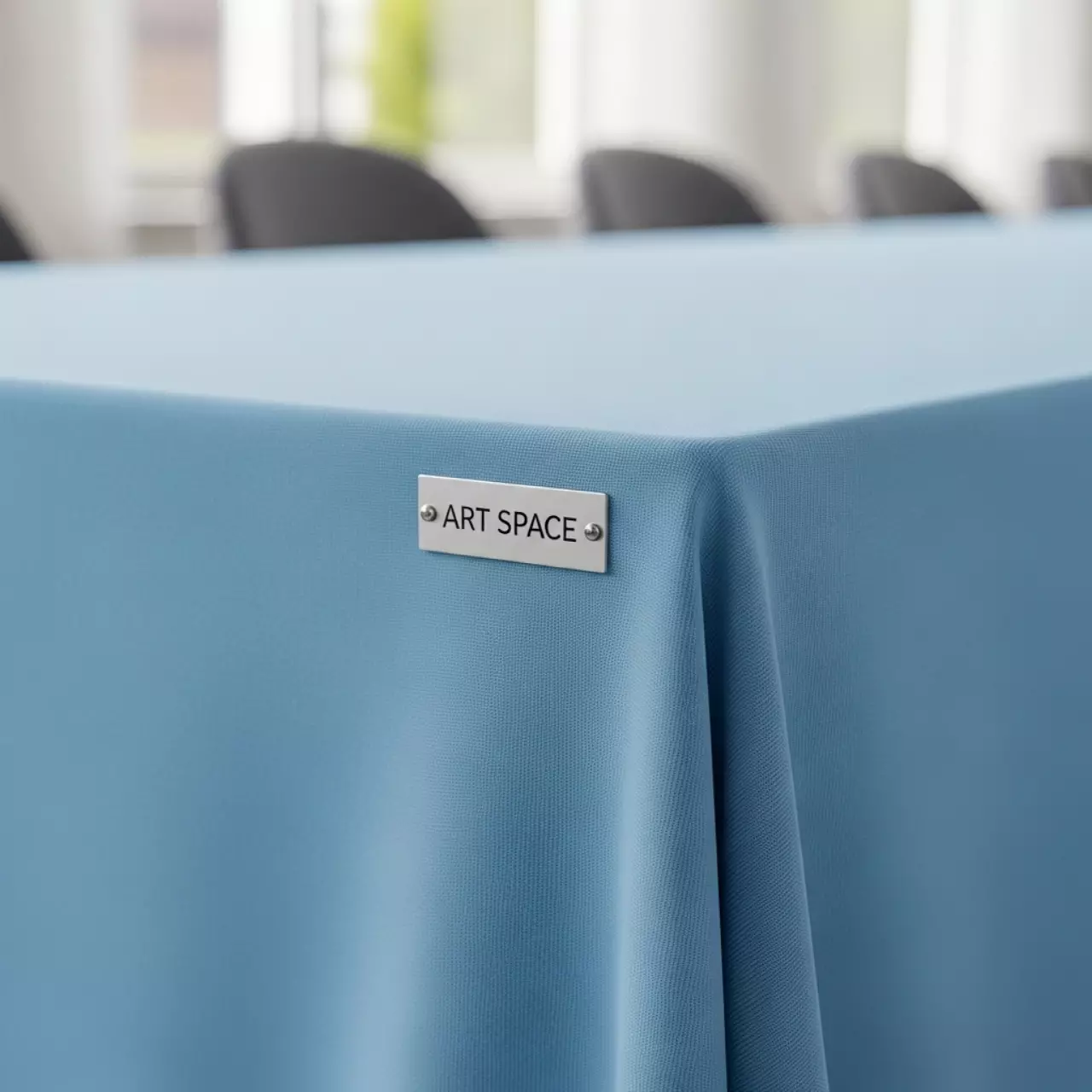 Аренда Скатерть стрейч для прямоугольного стола голубая в ресторане «Voda» — ART SPACE