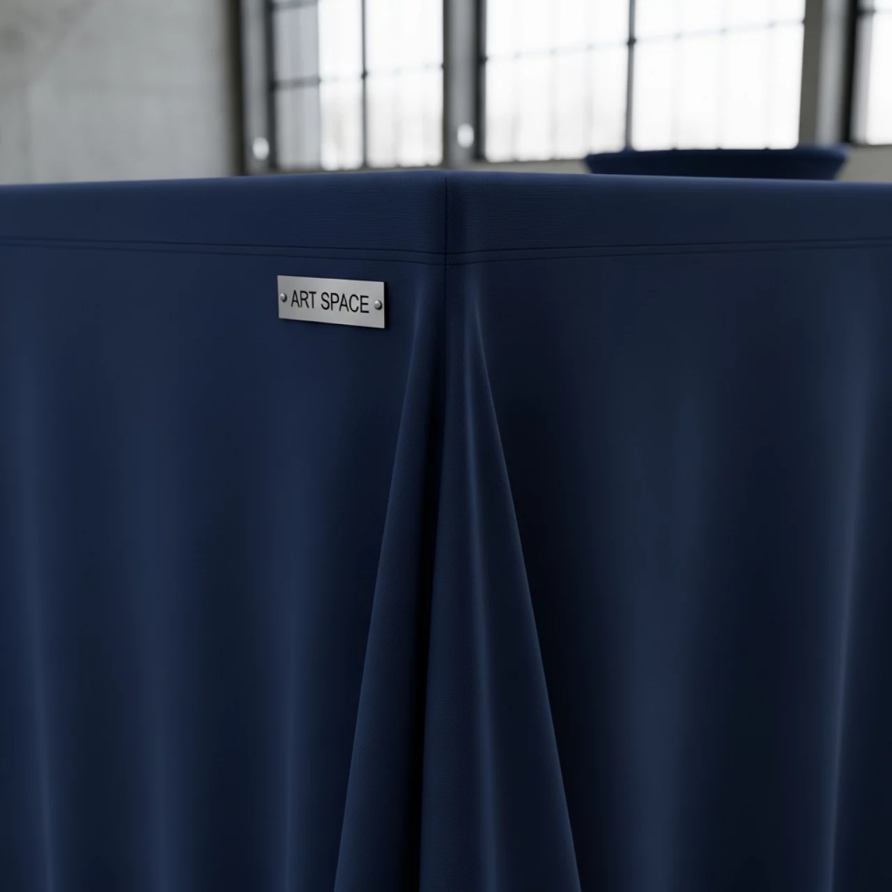 Аренда Скатерть стрейч для прямоугольного стола синяя в МФК «Горный» — ART SPACE