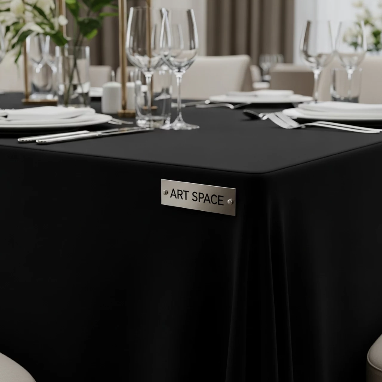 Аренда Скатерть стрейч для стола 120х80 черная в Swissôtel Resort Sochi Kamelia — ART SPACE