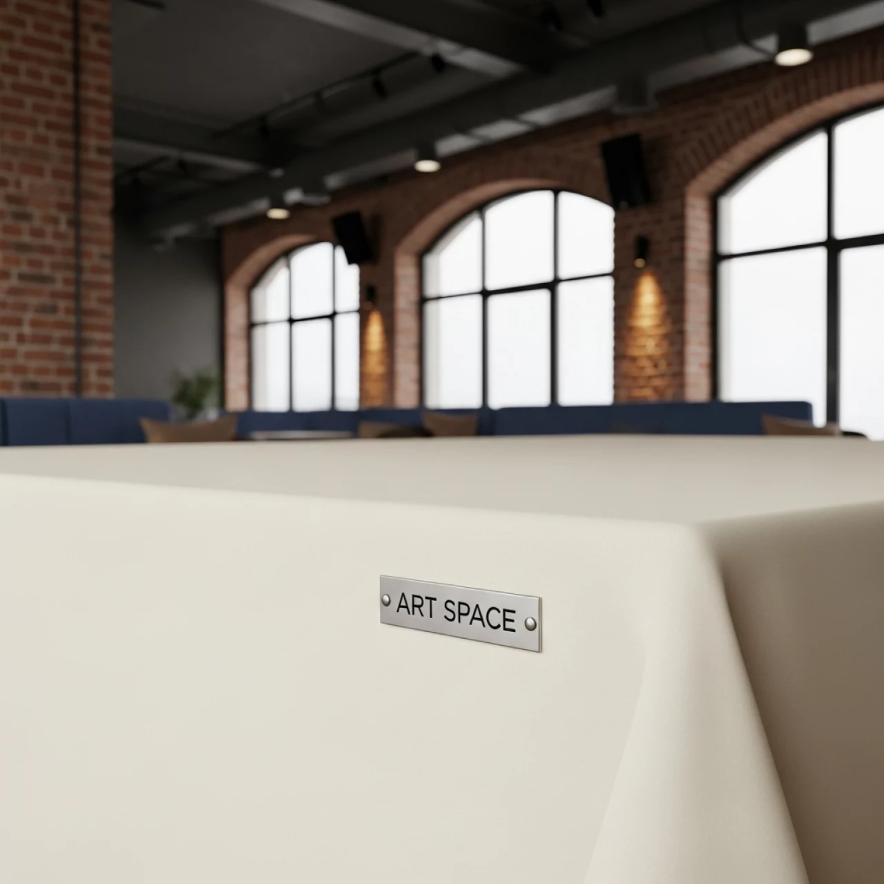 Аренда Скатерть ванильная 3,2х2,25 м евроугол на пляжных клубах Хосты — ART SPACE