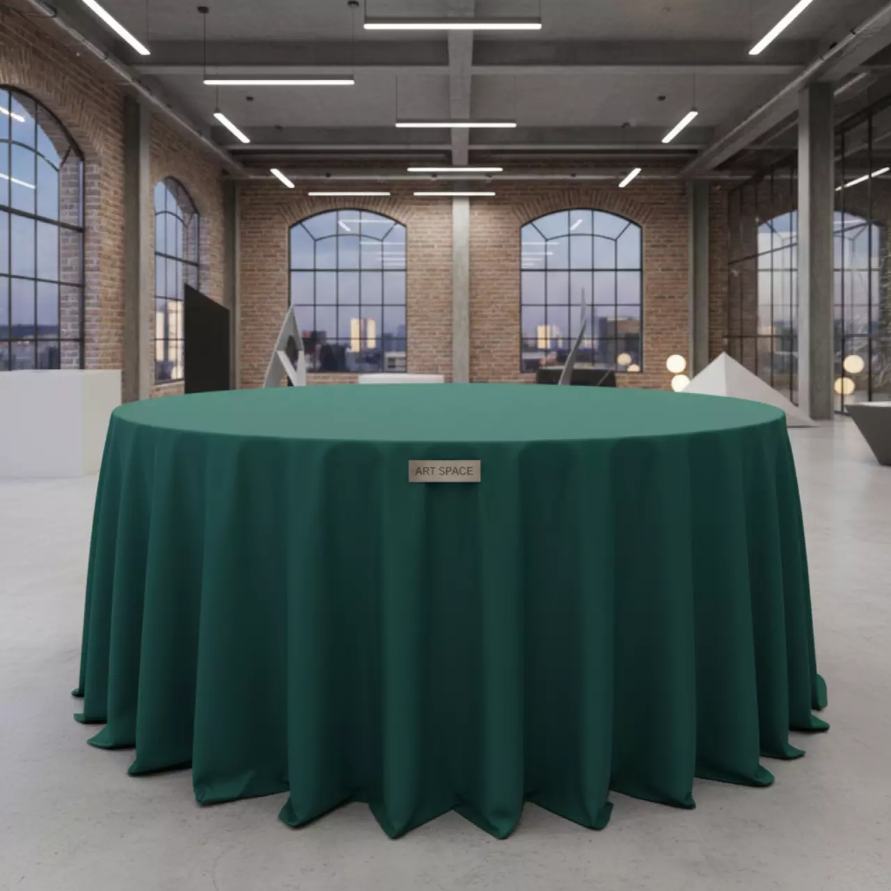 Аренда Скатерть зеленая круглая диаметром 2,3 м в Radisson Blu Resort & Congress Centre — ART SPACE